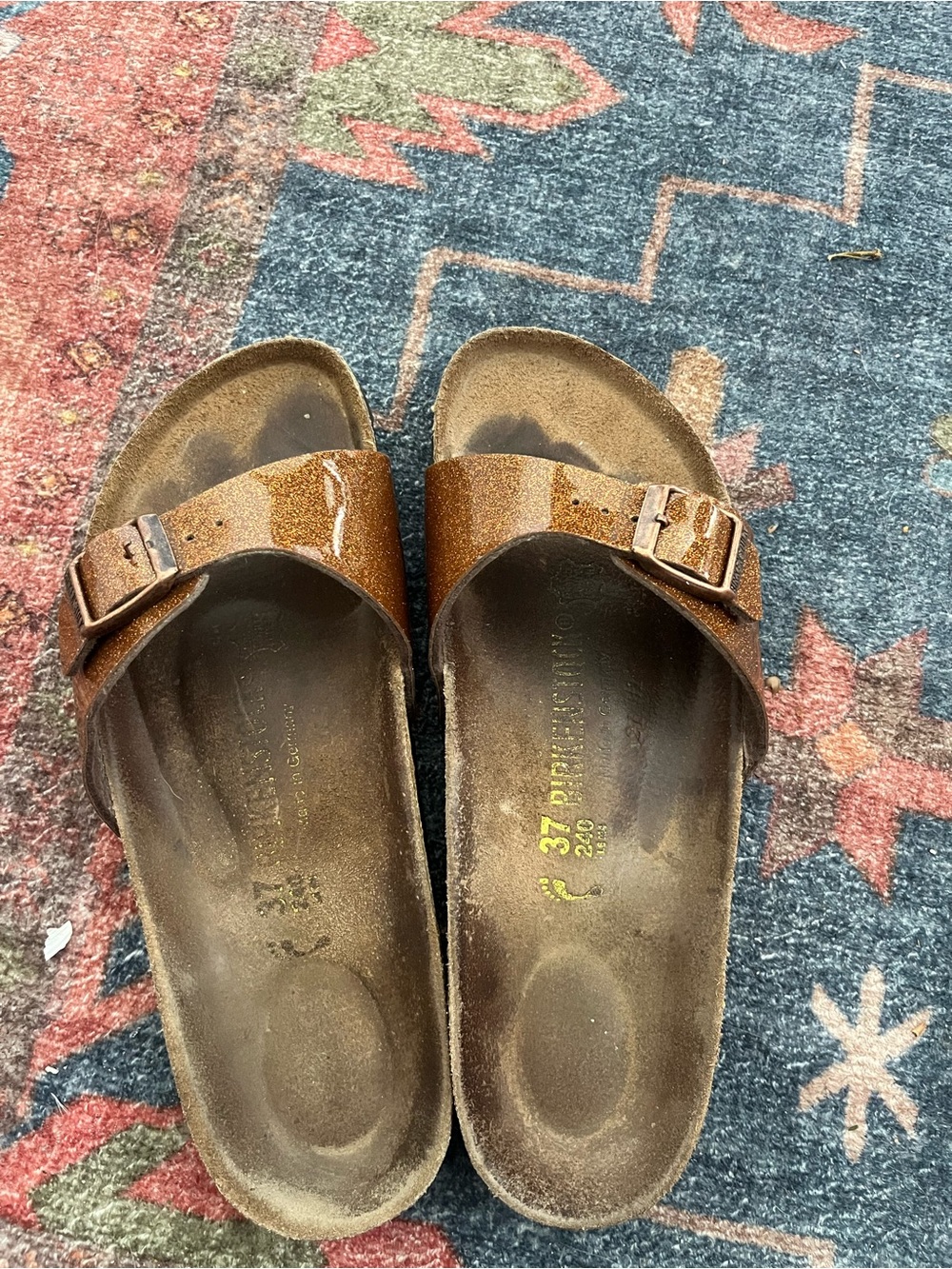 Birkenstocks Madrid Sandals in glitter copper